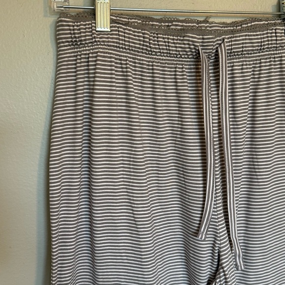Tahari Sleepwear women's lounge pants elastic waist w/tie stripe size Large - Picture 2 of 7